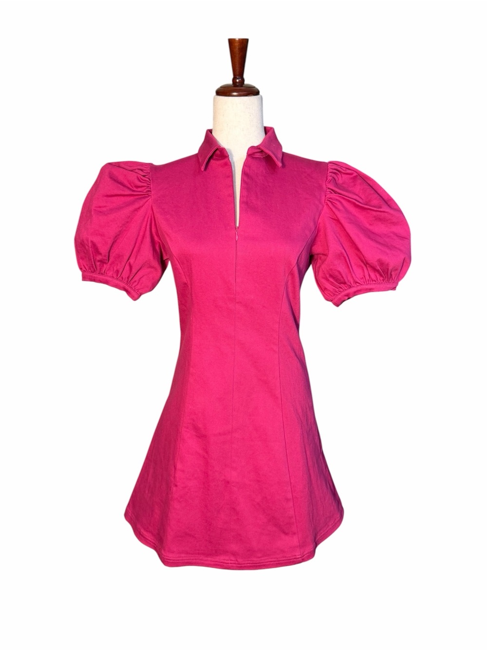 Hyacinth House Tuckernuck Raspberry Front Zip Denim Mini Dress Small